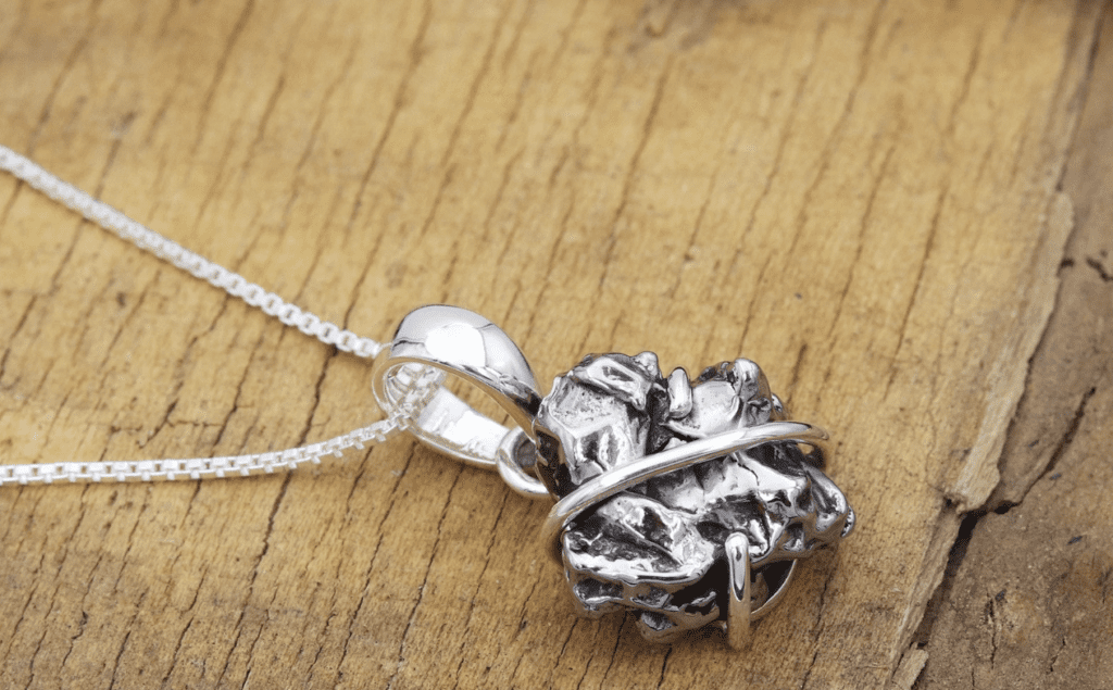 Meteorite jewelry necklace